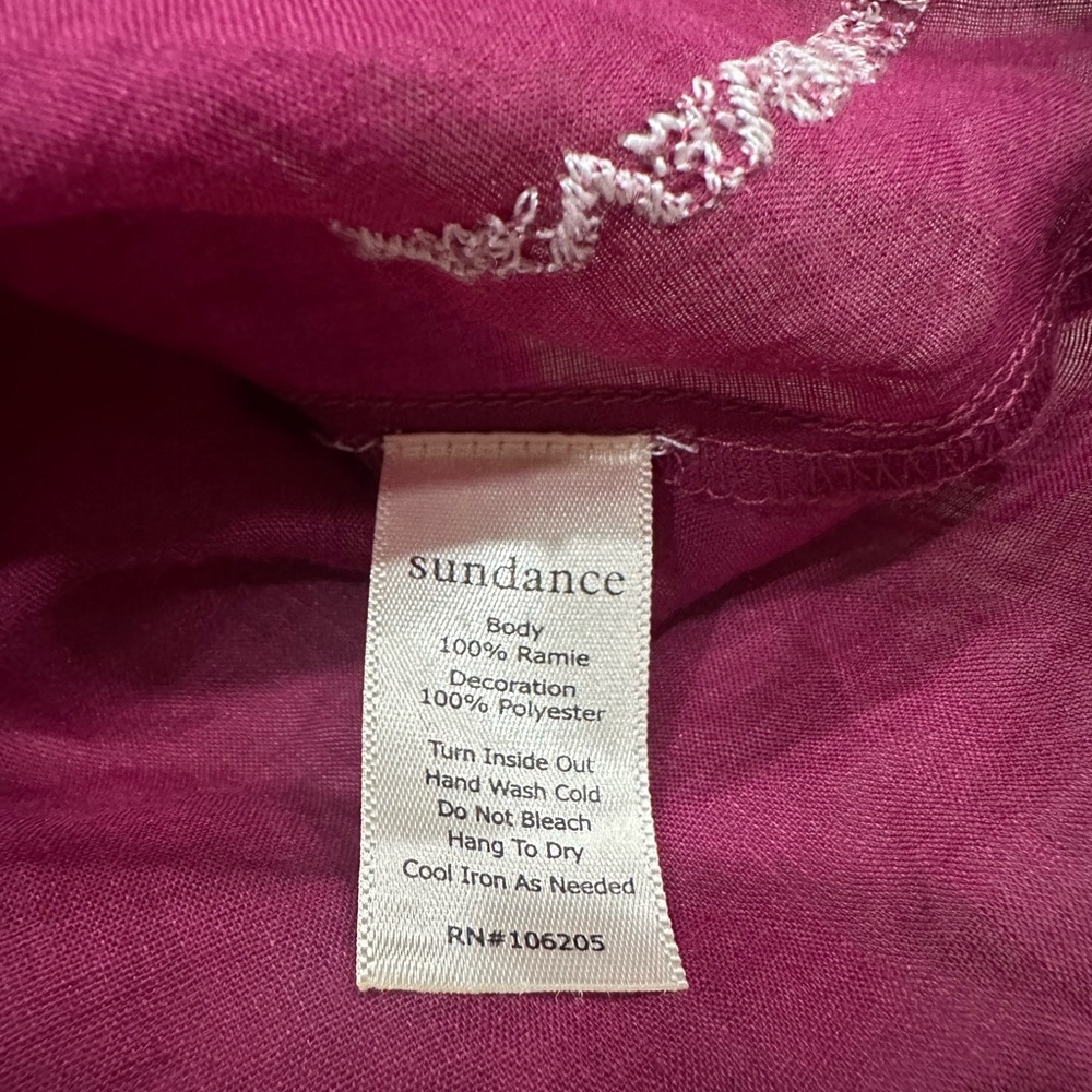 Sundance Plum Catalog Shayda Embroidered Blouse Petite Small - Picture 4 of 7